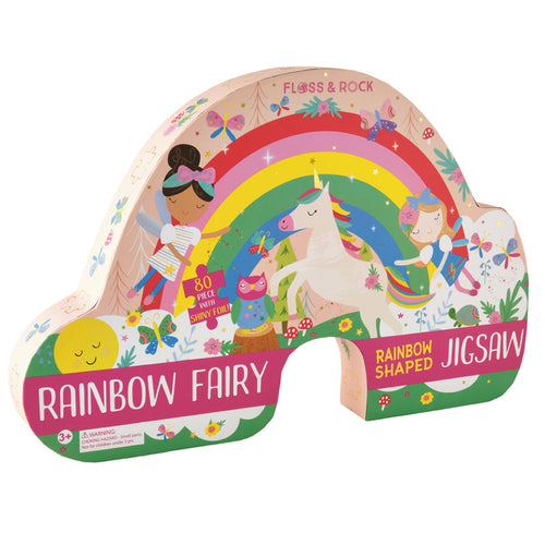Floss & Rock 80 pc Shaped Jigsaw Puzzle - Rainbow Fairy