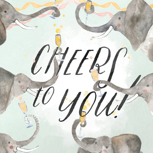Greeting Card - Elephant Cheers