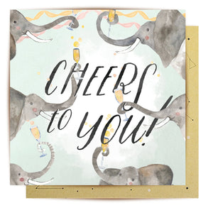 Greeting Card - Elephant Cheers