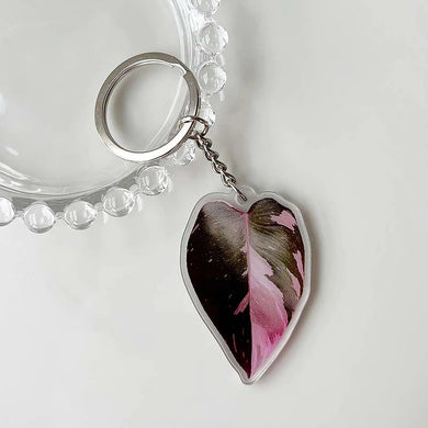 Philodendron Pink Princess Keyring