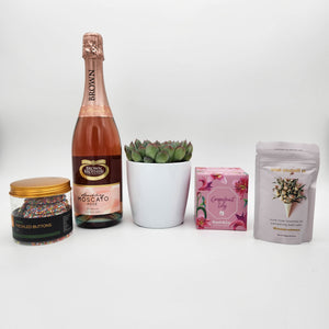 Pink Birthday Rose Moscato Gift Hamper - Sydney Only