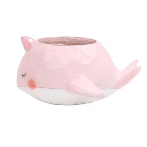 Pink Whale - Resin Pot - 14.5x10x7.5cm