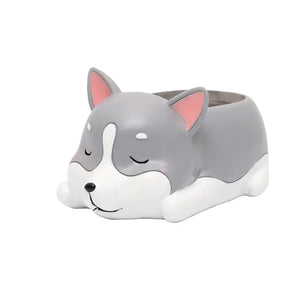 Sleeping Husky - Resin Pot - 14cm*8cm*6cm