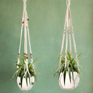 White Macrame Hangers - 88cmL Each (Set of 2)