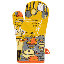 Load image into Gallery viewer, Single Oven Mitt - Man With A Pan
