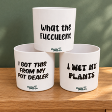 Load image into Gallery viewer, Trio Pack - Funny - Cheeky Plant Co. Pots - 12.5cmD x 12cmH
