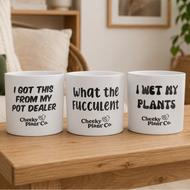 Trio Pack - Funny - Cheeky Plant Co. Pots - 12.5cmD x 12cmH