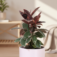 Ficus elastica Ruby with improved homely background