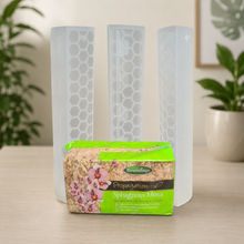 Load image into Gallery viewer, Frosted White Moss Poles &amp; Sphagnum Moss Bundle
