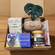 Gardenia Gift Box with Wooden Background