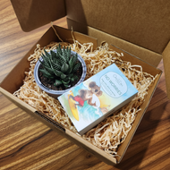 Gift box on wooden table - same angle