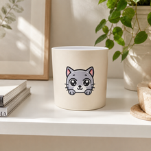 Load image into Gallery viewer, Grey Cat - Cheeky Plant Co. Pot -12.5cmD x 12cmH
