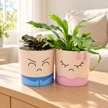Load image into Gallery viewer, Face Swapping Pots Pack - Moody Lovers - Cheeky Plant Co. Pots - 12.5cmD x 12cmH
