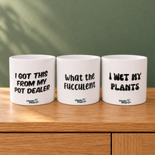 Load image into Gallery viewer, Trio Pack - Funny - Cheeky Plant Co. Pots - 12.5cmD x 12cmH

